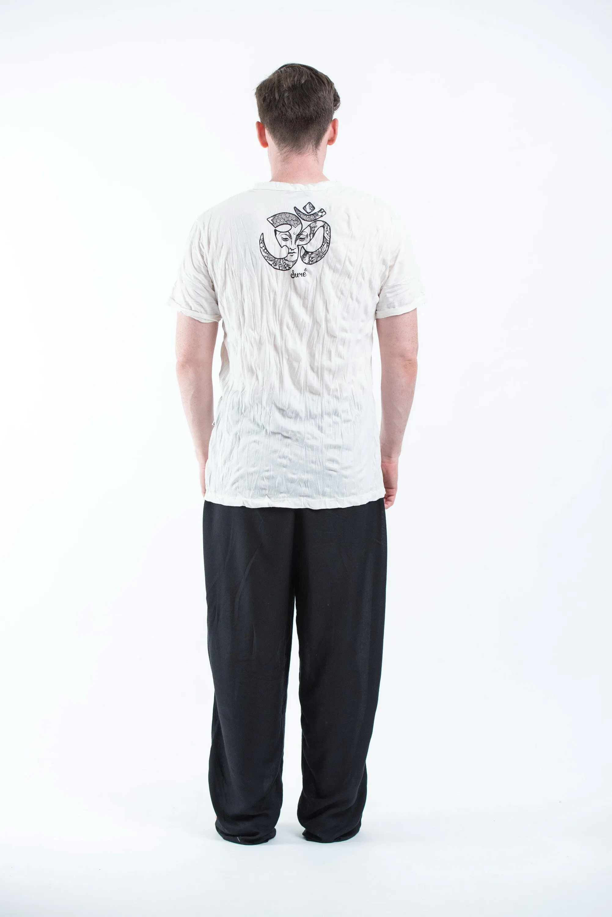 Mens Om Buddha Face T-Shirt in White